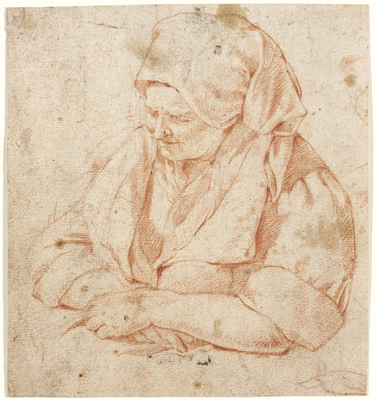 Studie van een zittende vrouw ten halve lijve